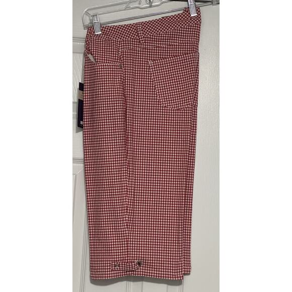 Bandolino Women’s Capri Skimmers Jeans Red & White Check Knees Skimmer Size 10 - Picture 2 of 16